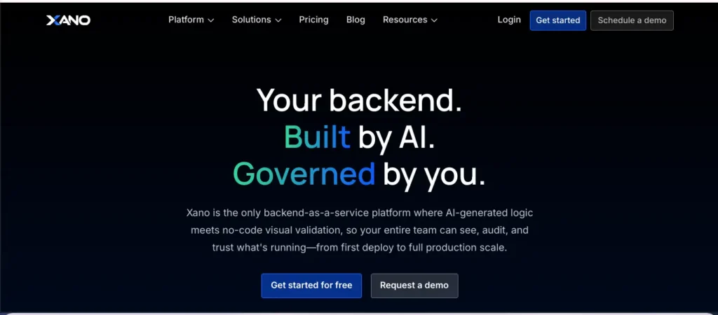 Xano AI No-Code Backend Builder Interface