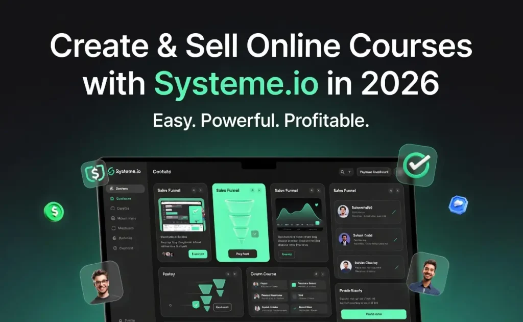 Create and sell online courses with Systeme.io in 2026 - Easy and profitable platform.